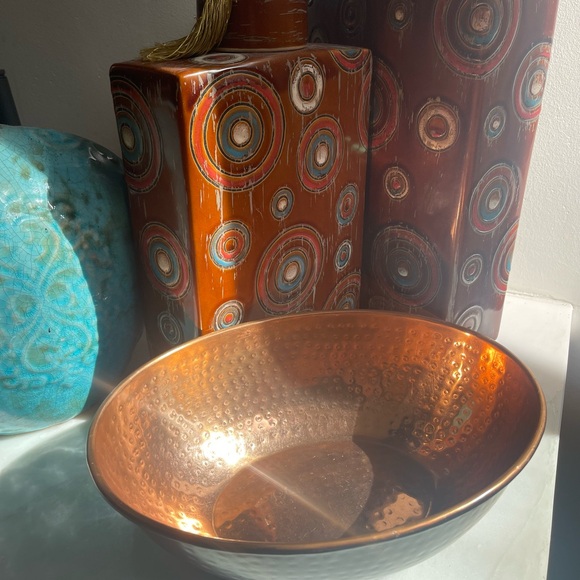 Global Bazaar Copper Finish Decorative Bowl Made in India - Picture 3 of 13